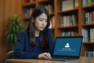 Étudiante frustrée face à un message d'erreur de connexion sur la messagerie académique de Poitiers
