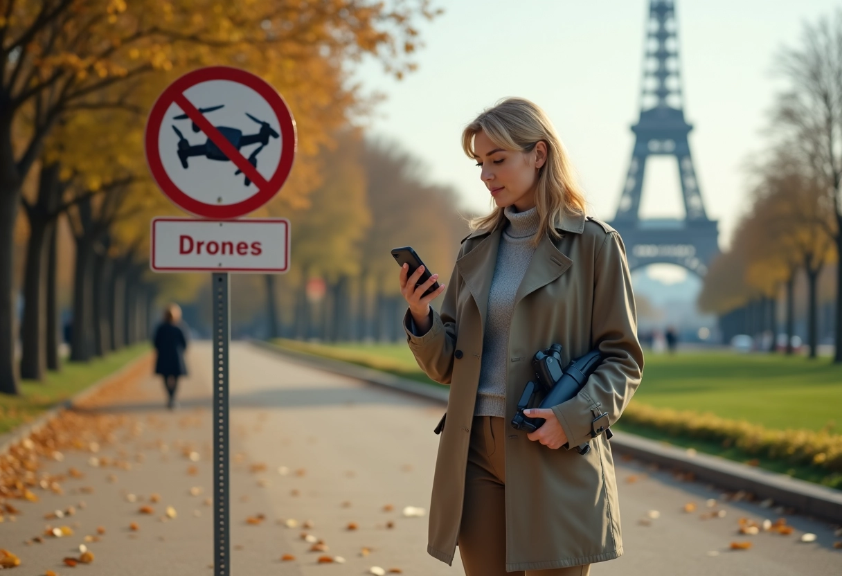 Femme regardant un panneau