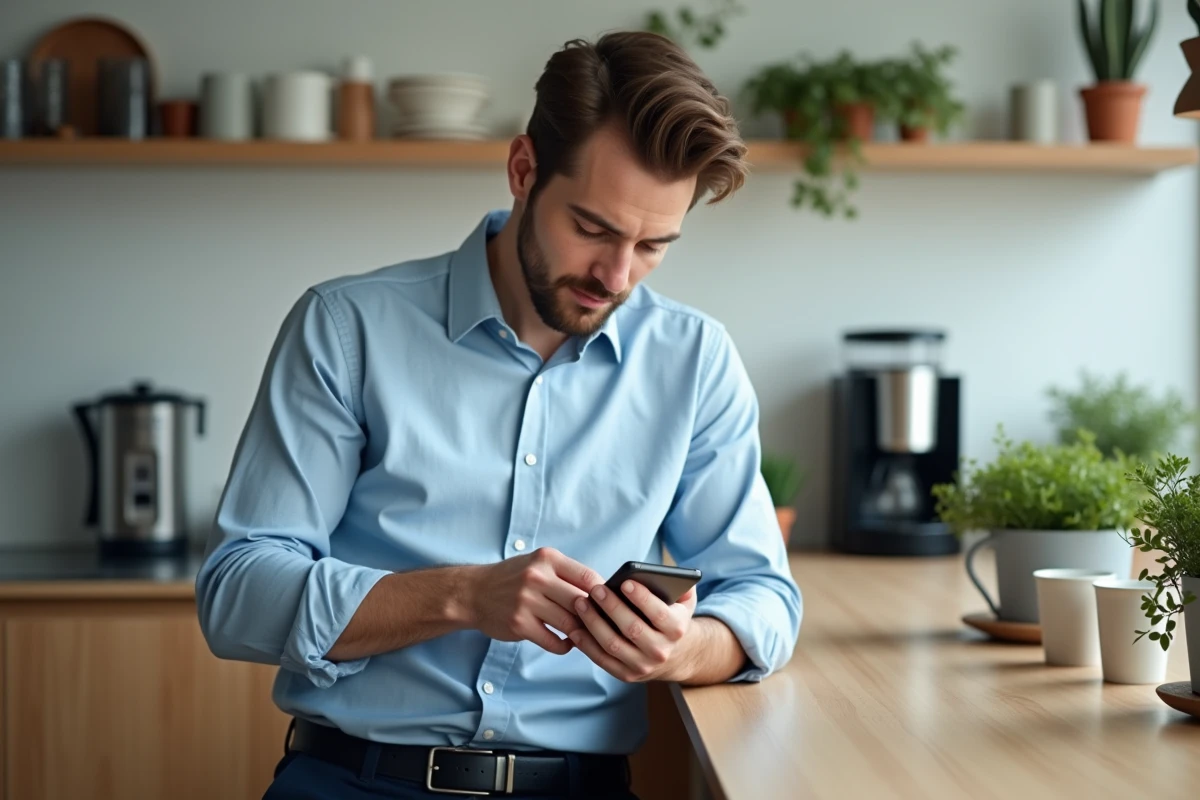 Homme dans la cuisine d