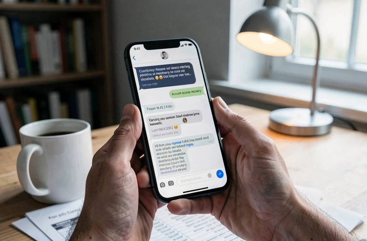 Personne contactant le support Cegidlife via smartphone pour récupérer son accès avant une échéance de paie